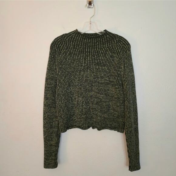 Lululemon Cotton Cashmere Blend Mock Neck Sweater Green 4 Casual Fall Winter - Picture 1 of 7